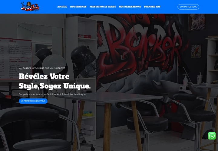 Site web de 233 Barber, barbershop