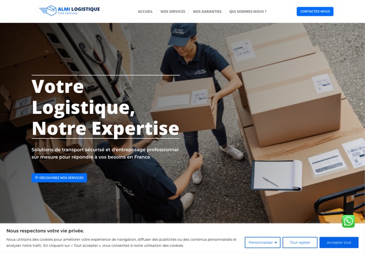 Site web de ALMI Logistique, logistique & entreposage