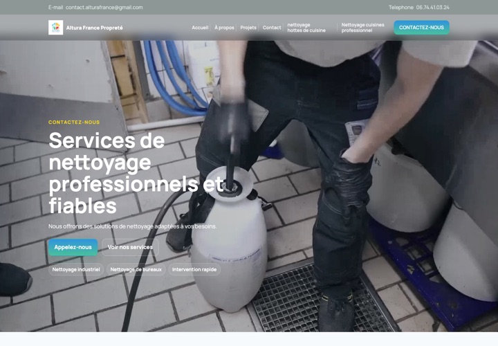 Site web de Altura France Propreté, nettoyage professionnel