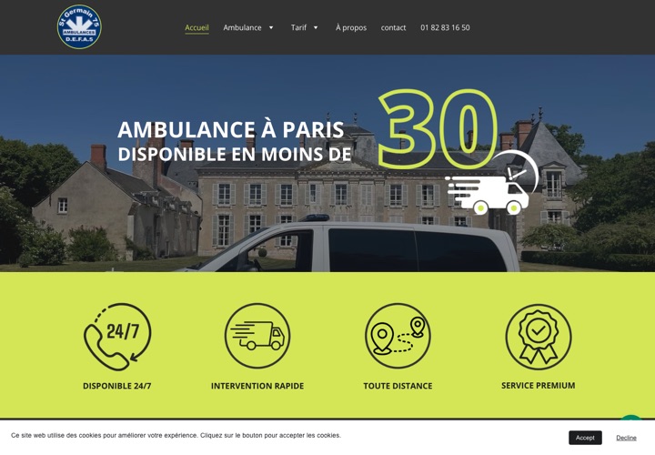 Site web de Ambulance Saint-Germain, transport sanitaire