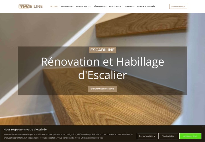 Site web de Escabiline, rénovation d'escaliers