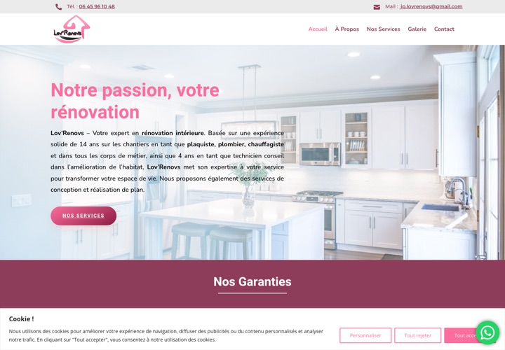 Site web de Lovrenov's Rénovation, rénovation
