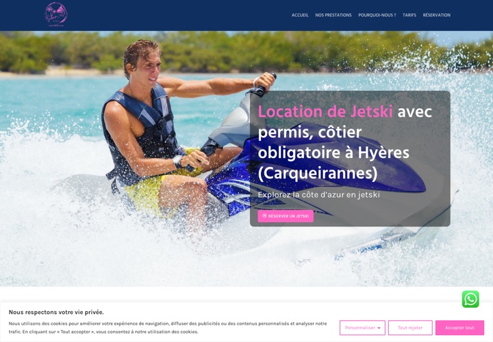 Site web de Sann Jetski, location de jetski